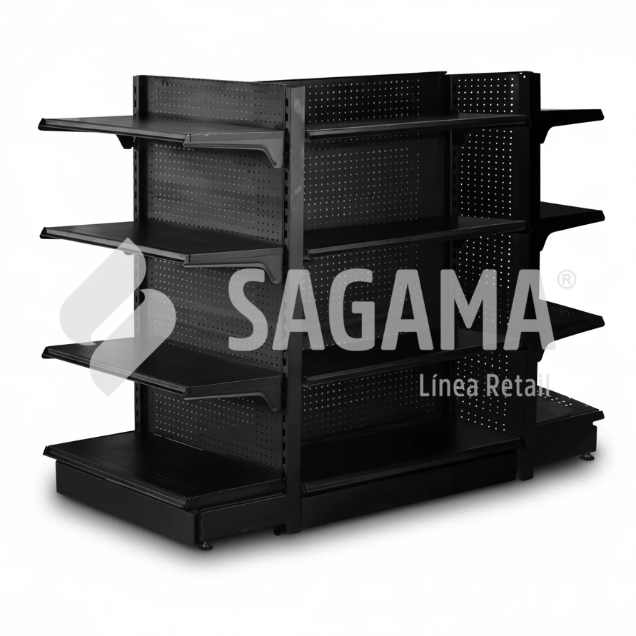 G&oacute;ndola met&aacute;lica negra para minimarket