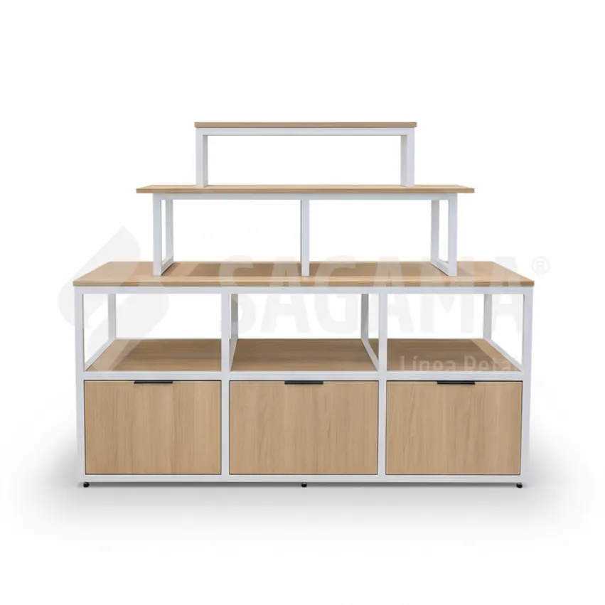 Isla G&oacute;ndola Central de Melamina para exhibici&oacute;n 360