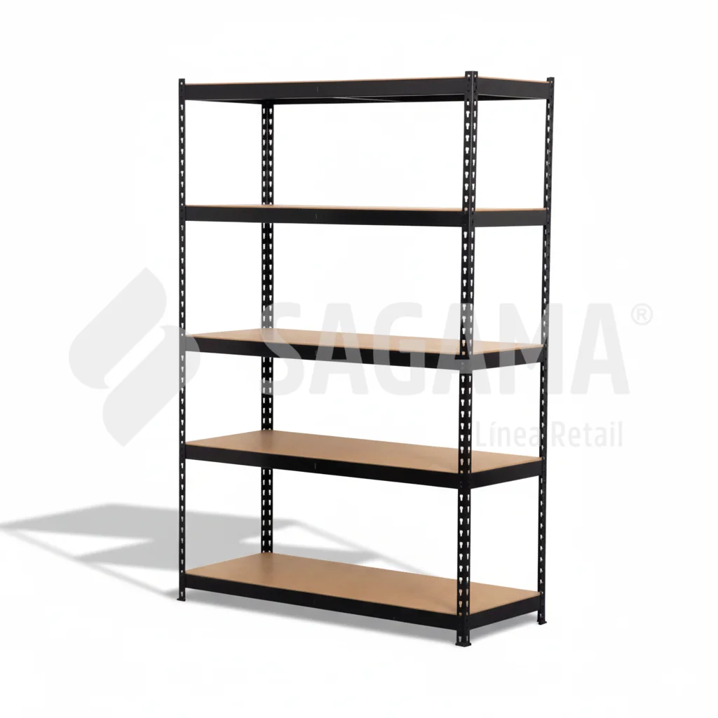 Anaqueles para minimarket con productos organizados